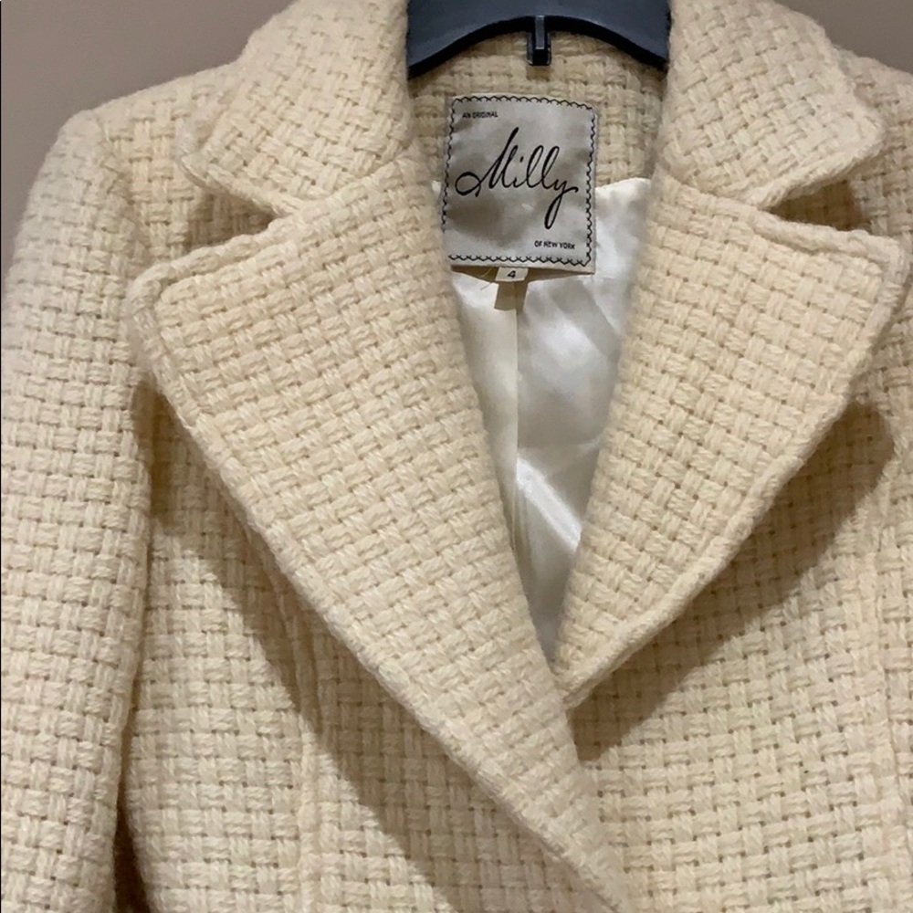 Milly ivory wool basket weave jacket - Picture 2 of 8